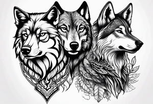 A Hawk and a Wolf tattoo idea