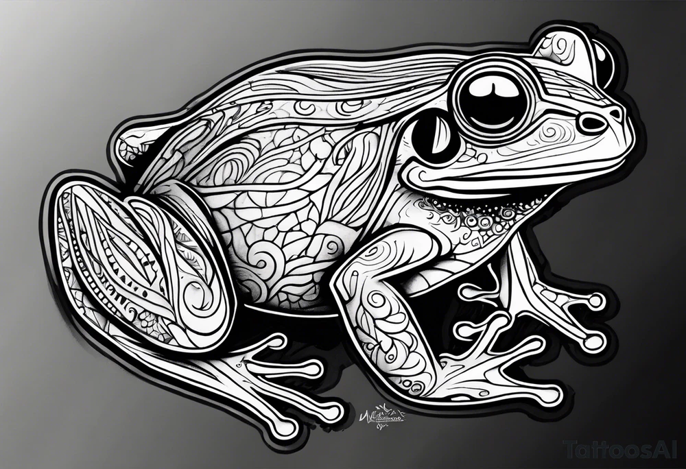 a psychedelic frog tattoo idea