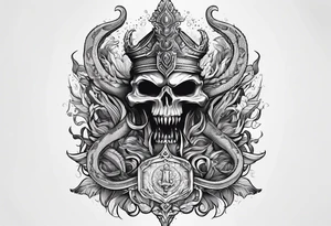Trident with a serpent around it tattoo idea