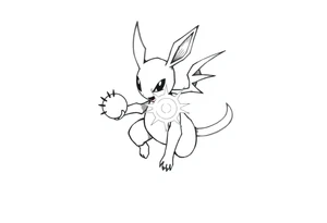 Lucario attacking with Aura Sphere tattoo idea