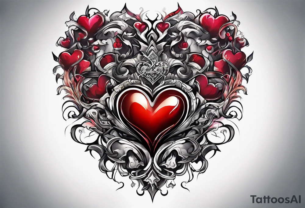 Confusion chaos heart tattoo idea