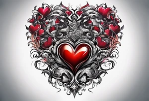 Confusion chaos heart tattoo idea