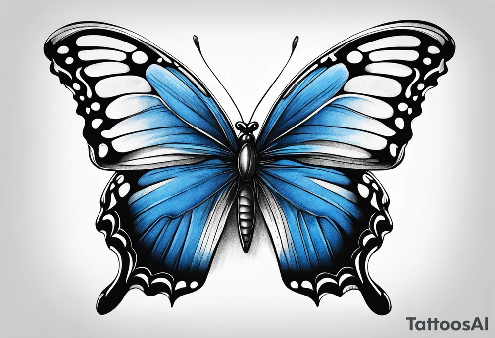 Blue butterfly tattoo idea