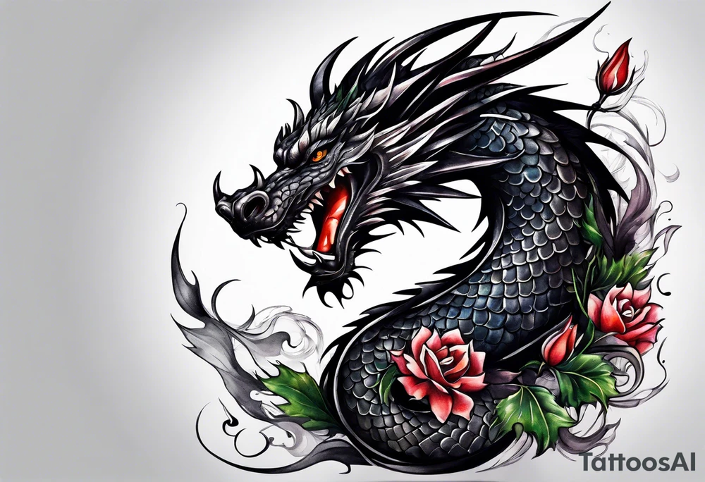Black dragon tattoo idea