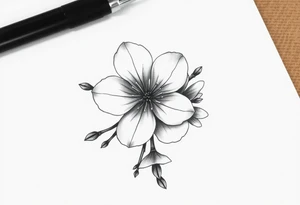 Cherry blossom with round petals tattoo idea