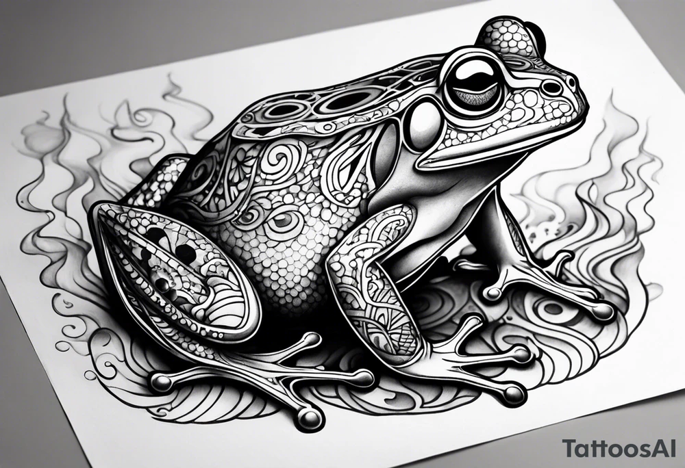 a psychedelic frog tattoo idea