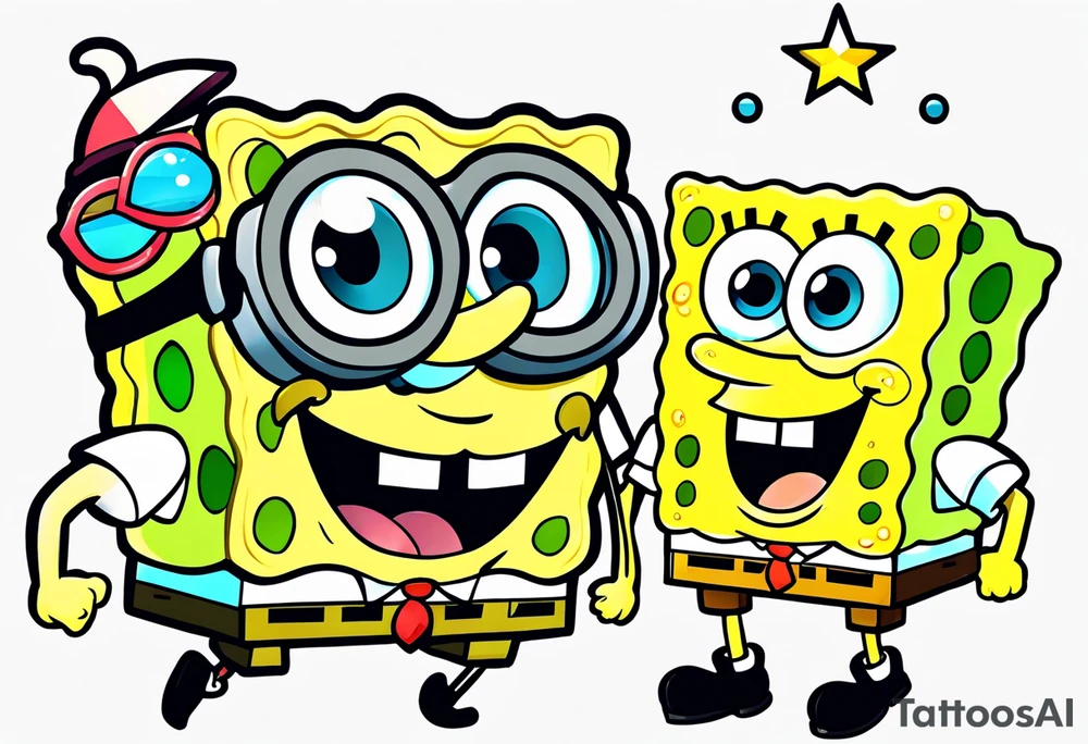 sibling spongebob tattoo ideas tattoo idea