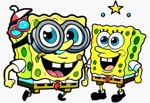 sibling spongebob tattoo ideas tattoo idea