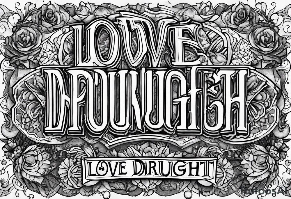 the words "love drought" tattoo idea