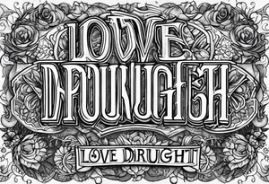 the words "love drought" tattoo idea
