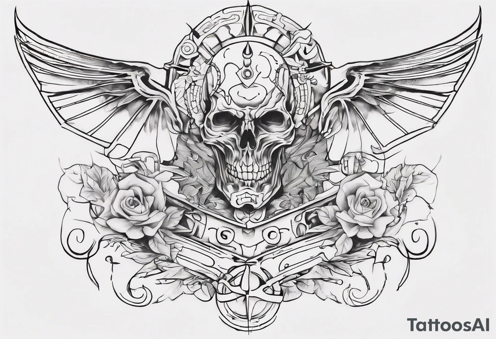 I want chest tattoo for men . Continuous Line Tattoo style .Tattoo may include some symbols from these themes : gemini , snake,compas,travel, born 1989, thailand, ukraine , listen, no any devils or skulls tattoo idea