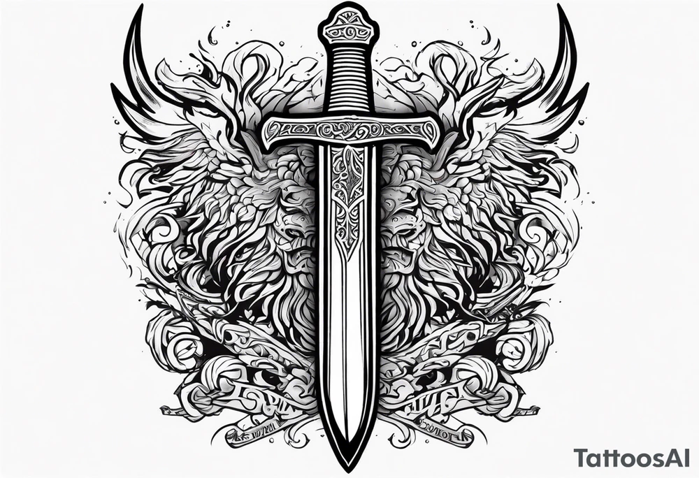 Valhalla sword viking warrior funeral tattoo idea