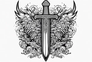 Valhalla sword viking warrior funeral tattoo idea