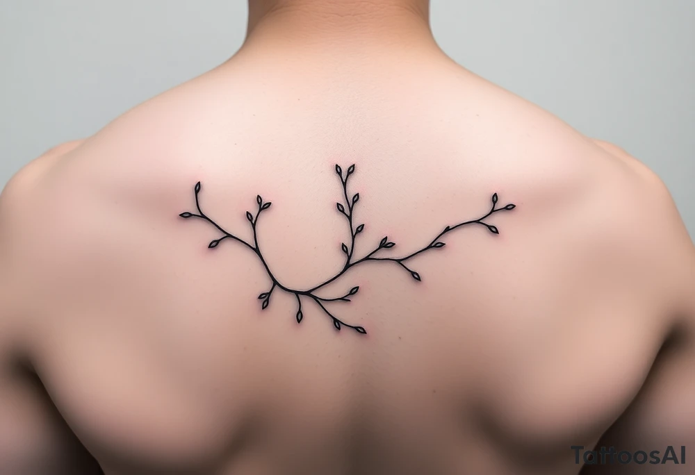 thin simple clean vines with small branch off tattoo idea