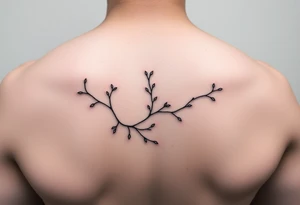 thin simple clean vines with small branch off tattoo idea