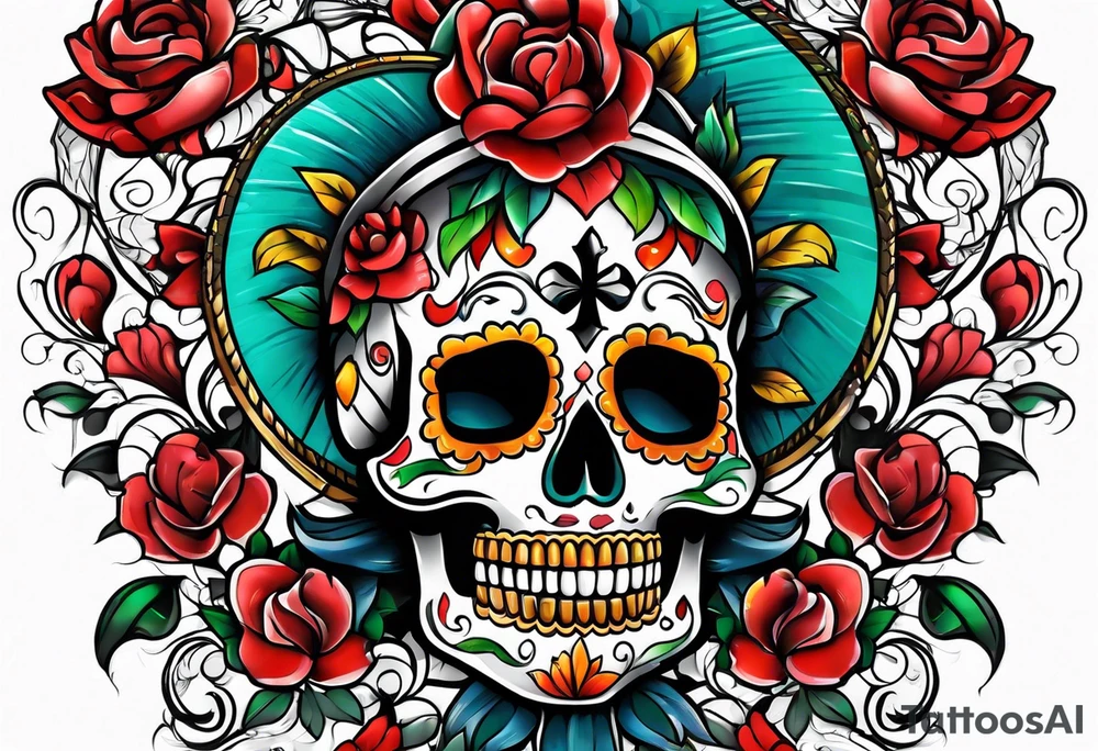 Mexico day of dead tattoo idea