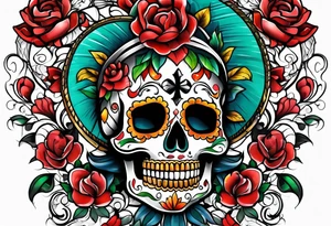 Mexico day of dead tattoo idea