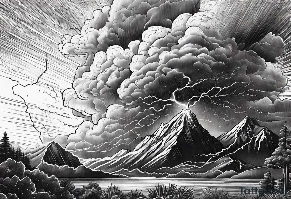 Lightning storm tattoo idea