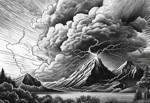Lightning storm tattoo idea