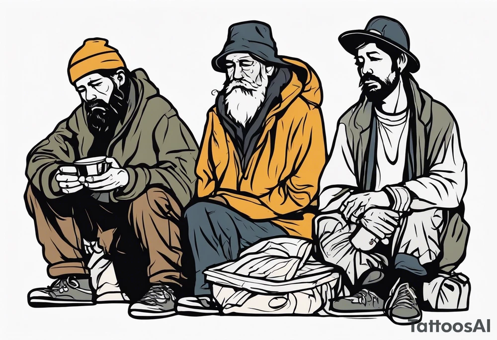 Rich homeless people tattoo idea