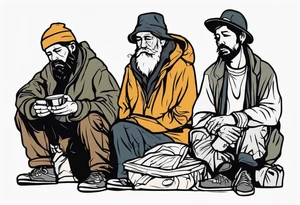 Rich homeless people tattoo idea