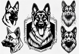 German Shepherd portrait tattoo idea