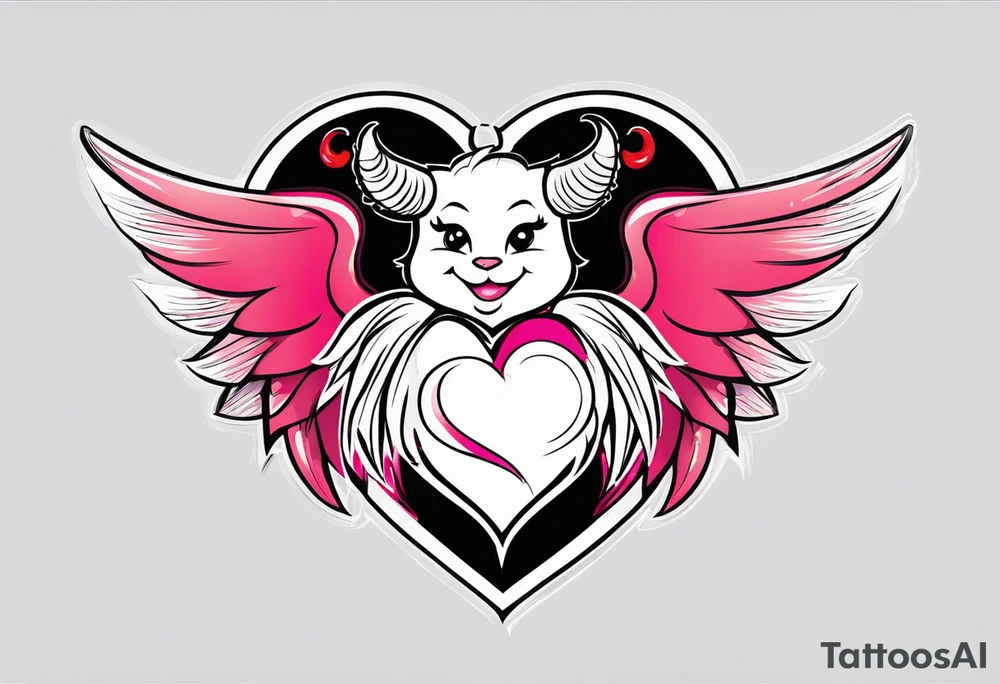 angelish devil heart/wings tattoo idea