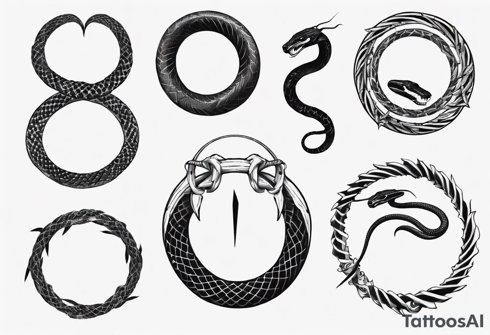 ouroboros snake cyber sigillism tattoo idea