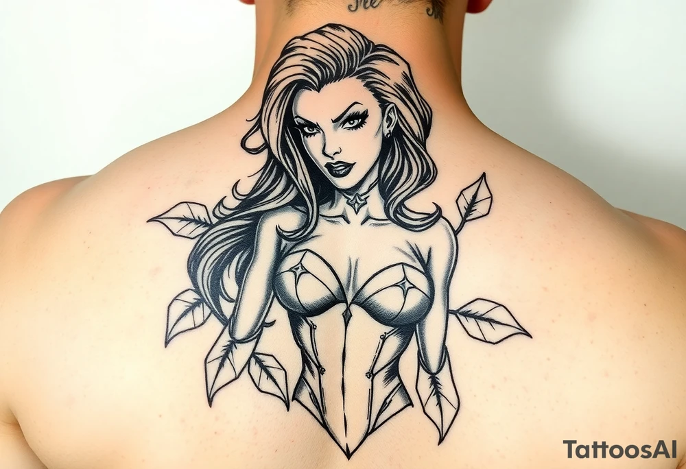 Poison ivy batman character comic style sketch tattoo tattoo idea