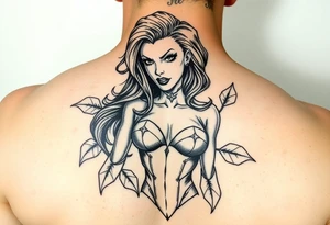 Poison ivy batman character comic style sketch tattoo tattoo idea