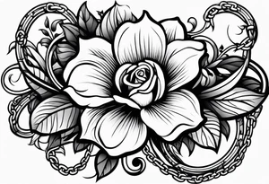 Chains around a flower tattoo idea