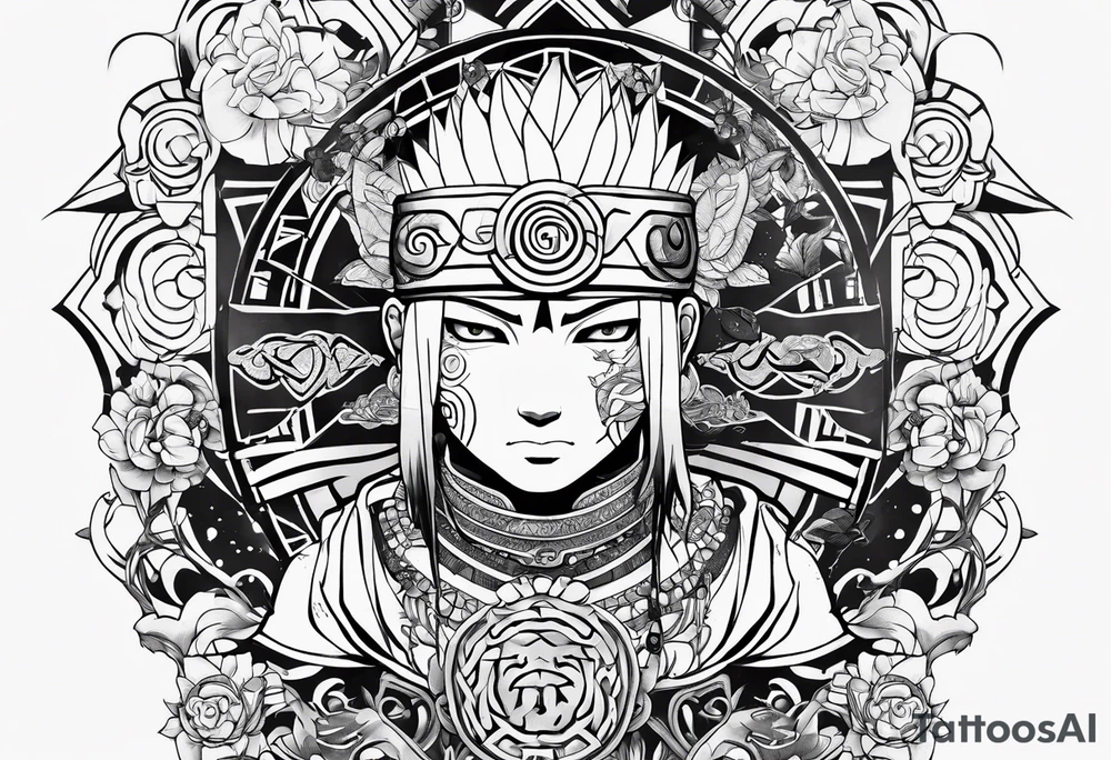 schema geometric anime inspired naruto tattoo idea
