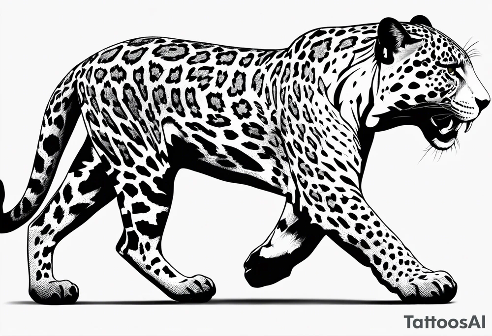 Side view of Jaguar tattoo idea