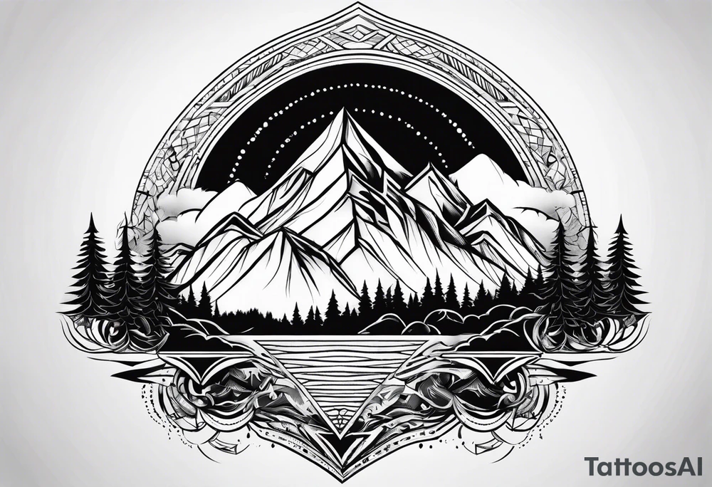 Mountain pattern tattoo idea