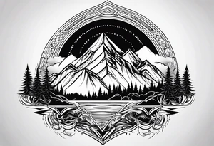 Mountain pattern tattoo idea