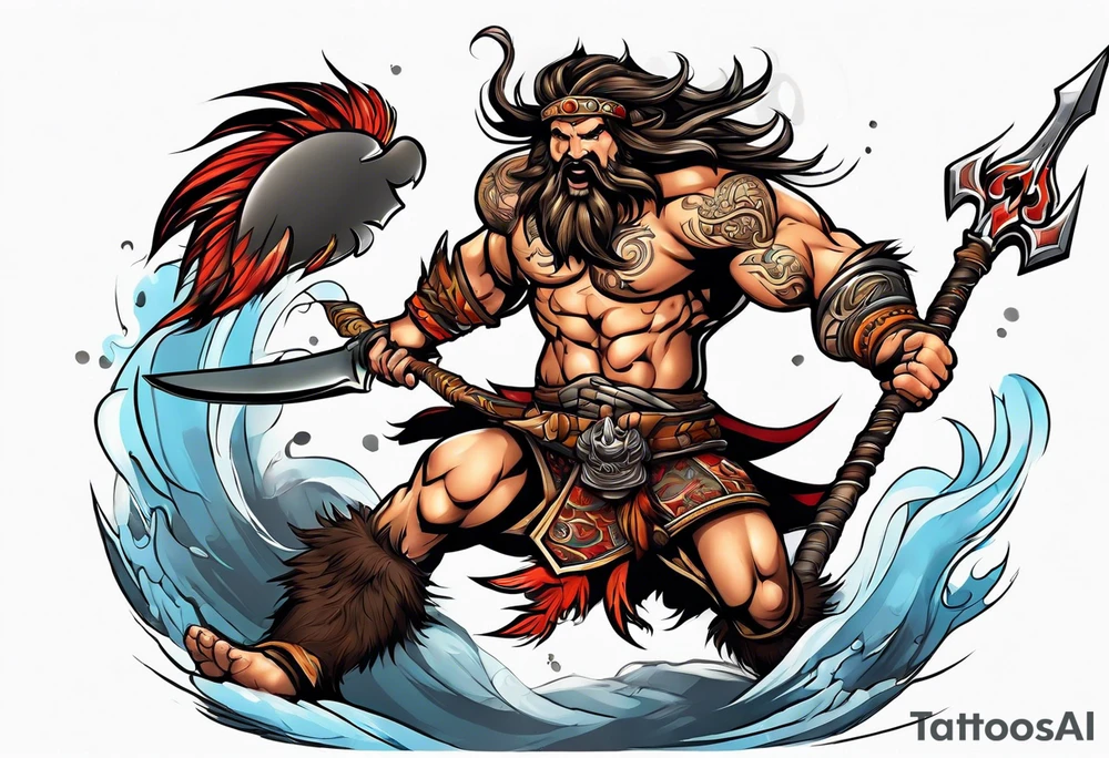 leaping barbarian tattoo idea