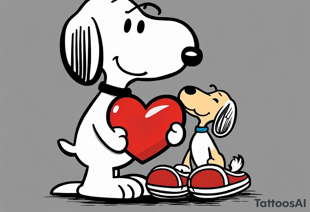 snoopy 2000s with a heart tattoo idea