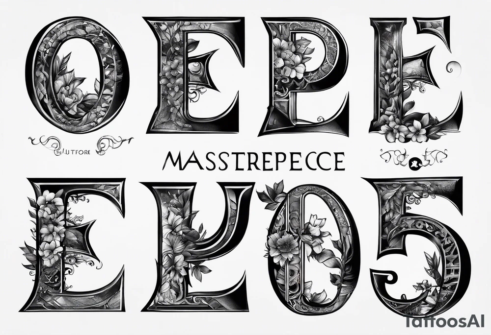 Make a shape by combining letters "EUB" tattoo idea