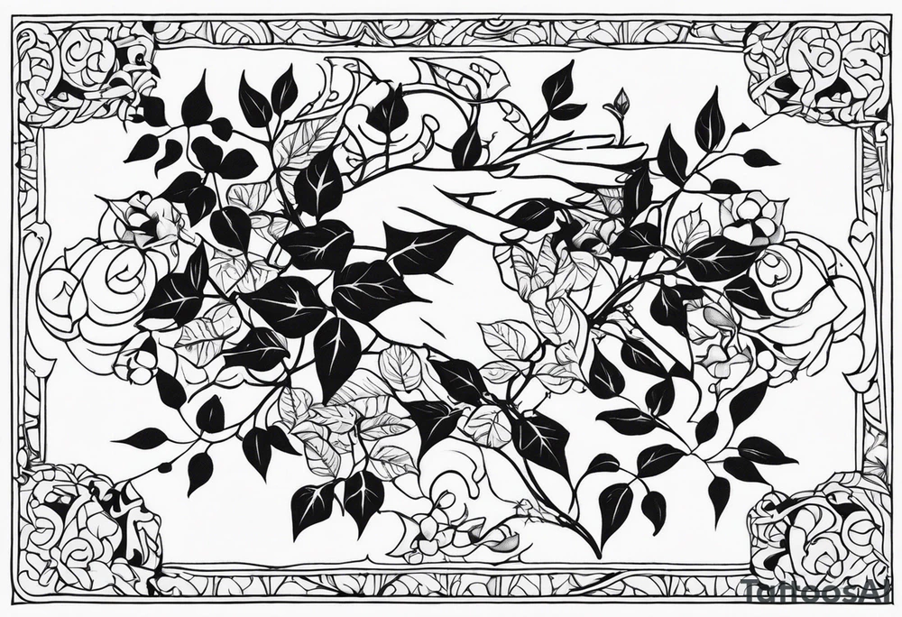 ivy, hands tattoo idea