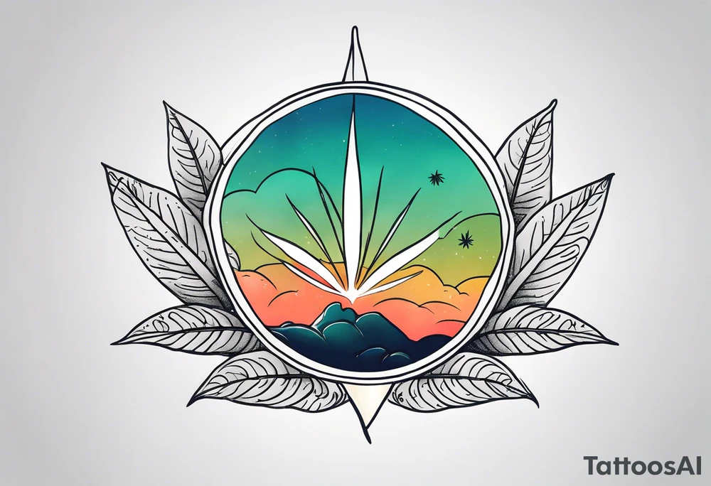 Marijuana in sky tattoo idea