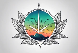 Marijuana in sky tattoo idea