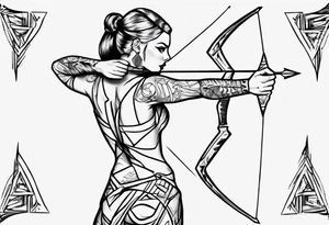 Archer drawing arrow back tattoo idea