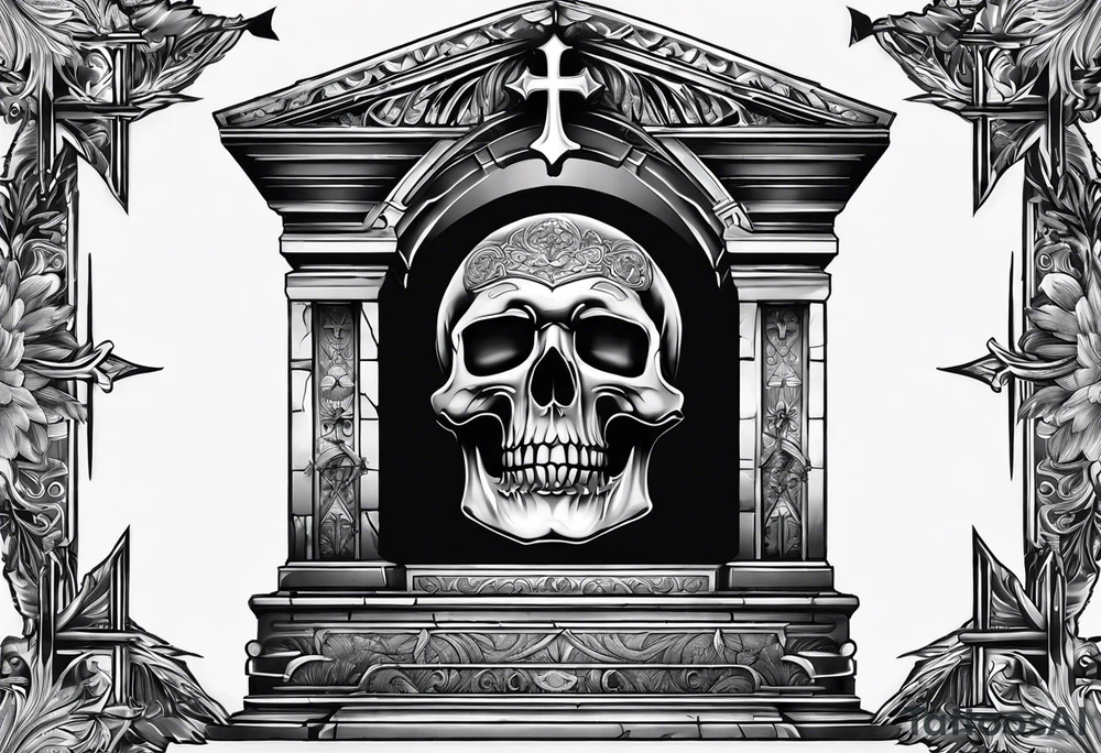 Tomb with cross tattoo idea