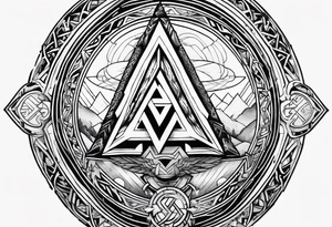 Valhalla valknut shield lightning sword tattoo idea
