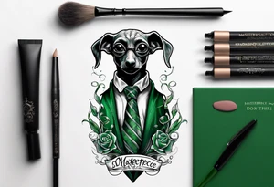 Slytherin dobby Harry Potter theme tattoo idea