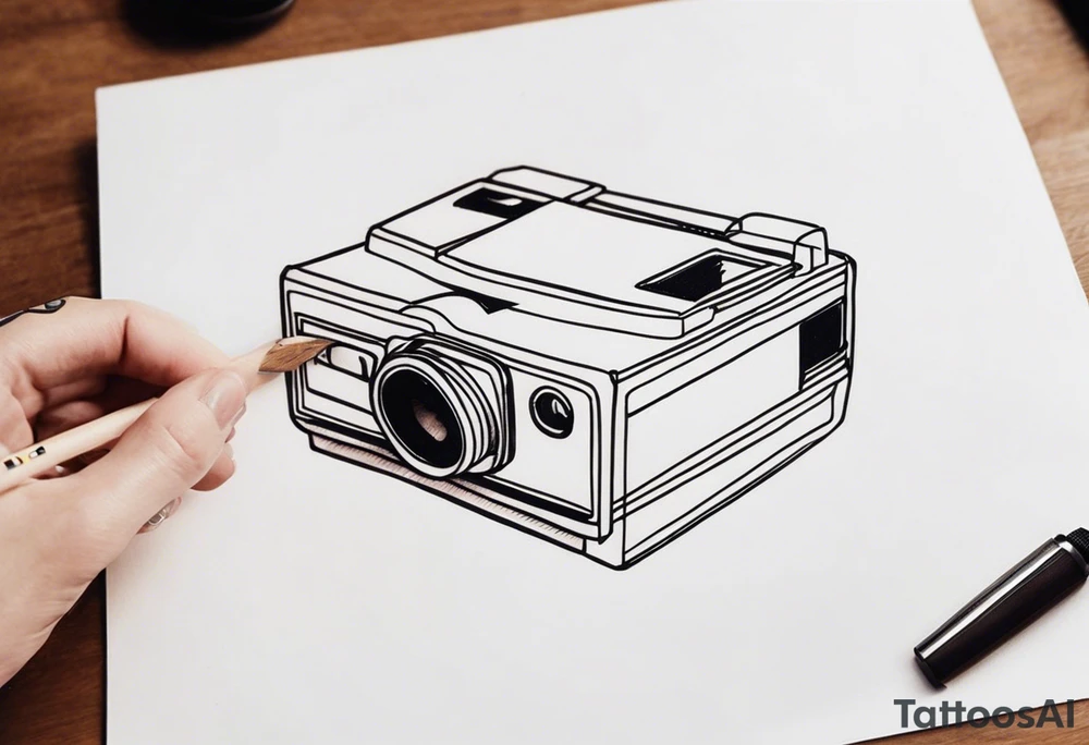 A very simple, fine-lined polaroid tattoo idea