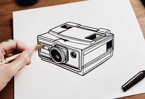 A very simple, fine-lined polaroid tattoo idea