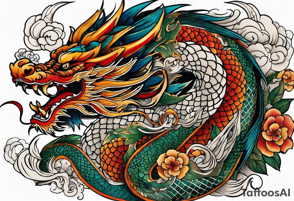 roaring dragons tattoo idea
