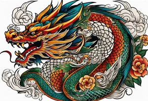 roaring dragons tattoo idea