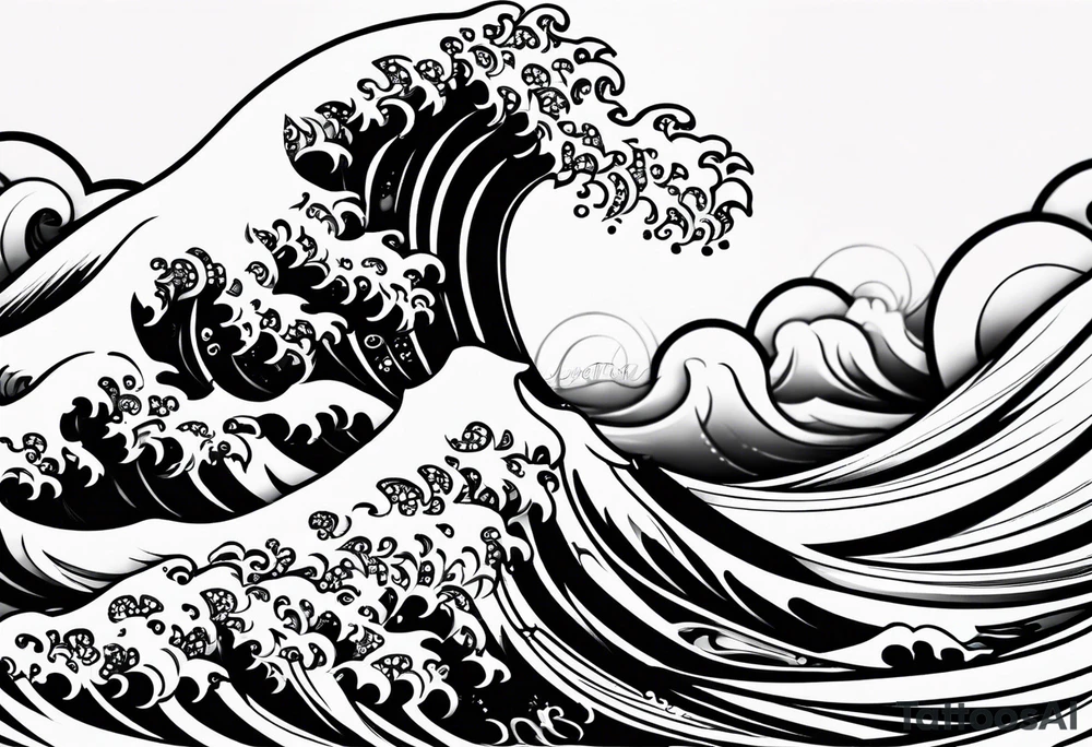Abstract Waves tattoo idea